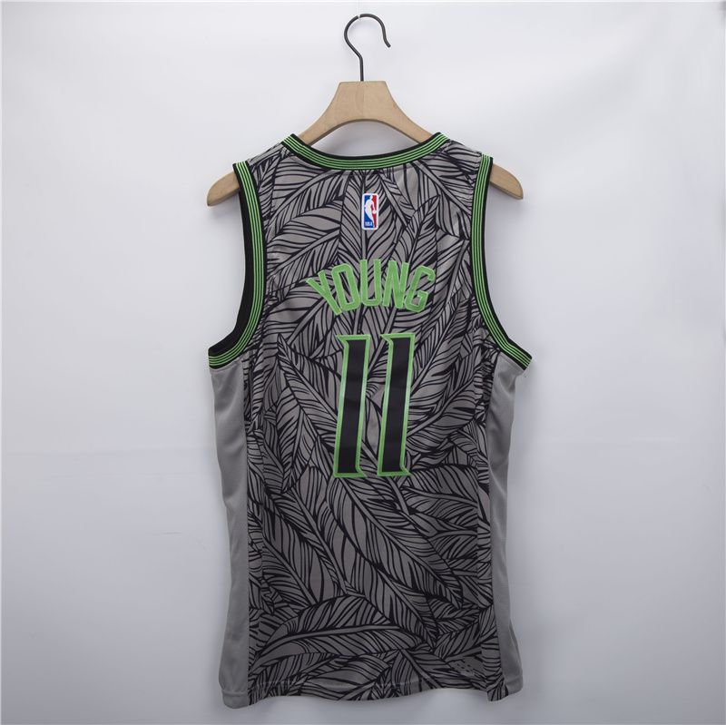 Men Atlanta Hawks #11 Young Grey Fashion 2021 NBA Jersey